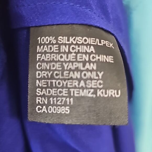 Jay Godfrey Blue Silk Strapless  High Low Maxi Dress Colorblock Size 4 - Picture 9 of 9